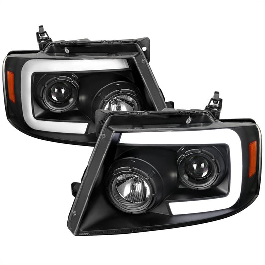 Spec-D 2004-08 Ford F150 Projector Headlights Sequential LED Black
