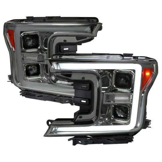 Spec-D 18-20 Ford F150 Projector Headlights Sequential LED Chrome