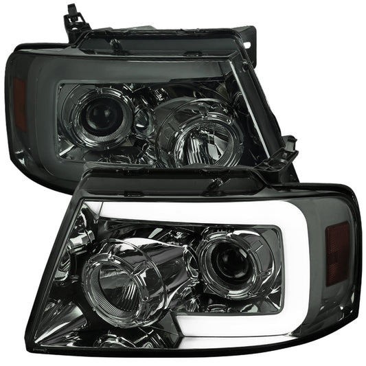 Spec-D 04-08 Ford F150 Sequential LED Headlights Smoked