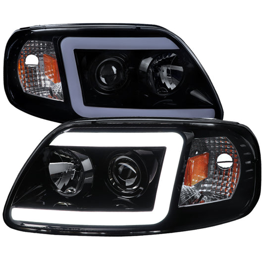 Spec-D 97-04 Ford F150 97-02 Expedition Black Headlights Smoked