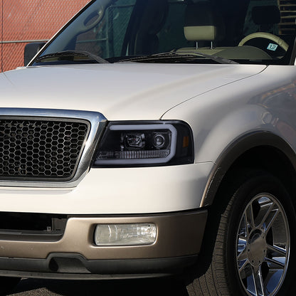 Spe-D 2004-2008 Ford F150 Projector LED Bar Spec-D Headlights Black Smoked