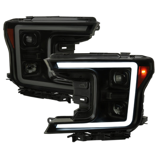 Spec-D 18-20 Ford F150 Projector Headlights Sequential Black Smoked