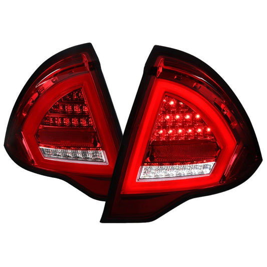 Spec-D 10-12 Ford Fusion LED Chrome Tail Lights Red Clear Lens