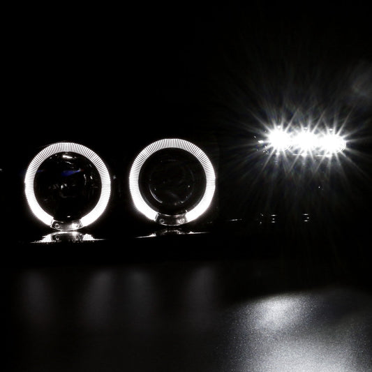 1994-1998 Ford Mustang Projector Black Spec-D Headlights Smoked