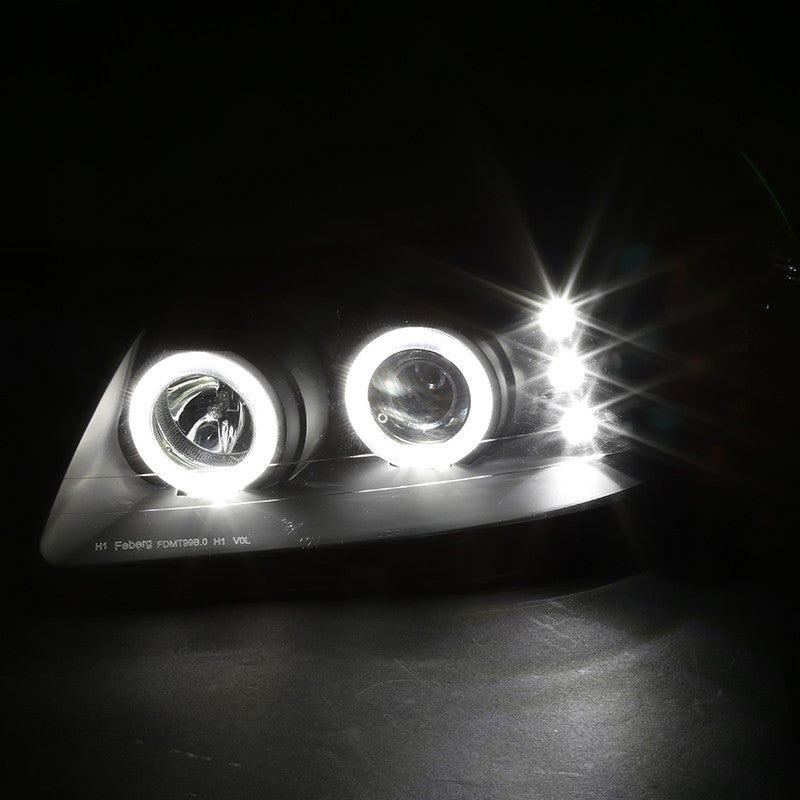 1999-04 Ford Mustang Dual Halo Projector Headlights Black