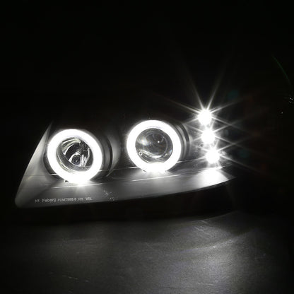 1999-04 Ford Mustang Dual Halo Projector Headlights Black
