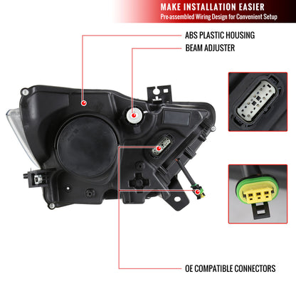 2015-20 Ford Mustang LED Bar Projector Headlights Chrome