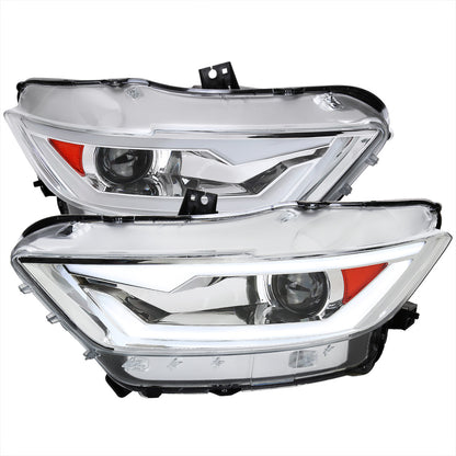 Spec-D 15-20 Ford Mustang LED Bar Projector Headlights Chrome