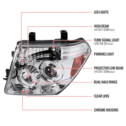 Frontier Pathfinder Projector Headlights Chrome