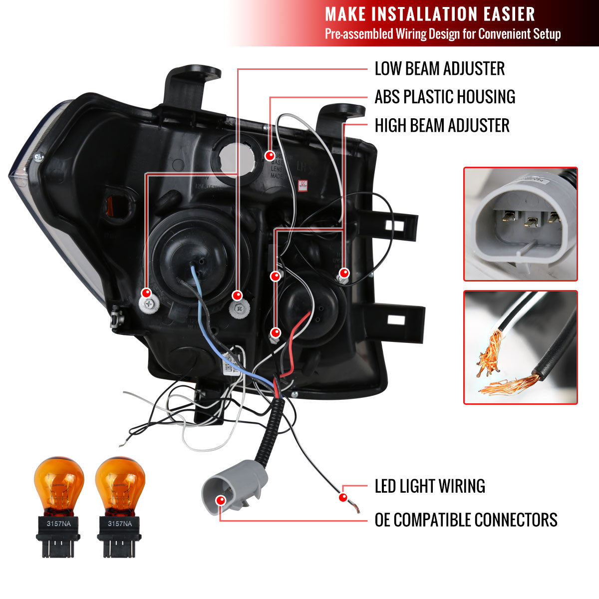 2005-2008 Pathfinder Dual Halo Pro Headlights with LED