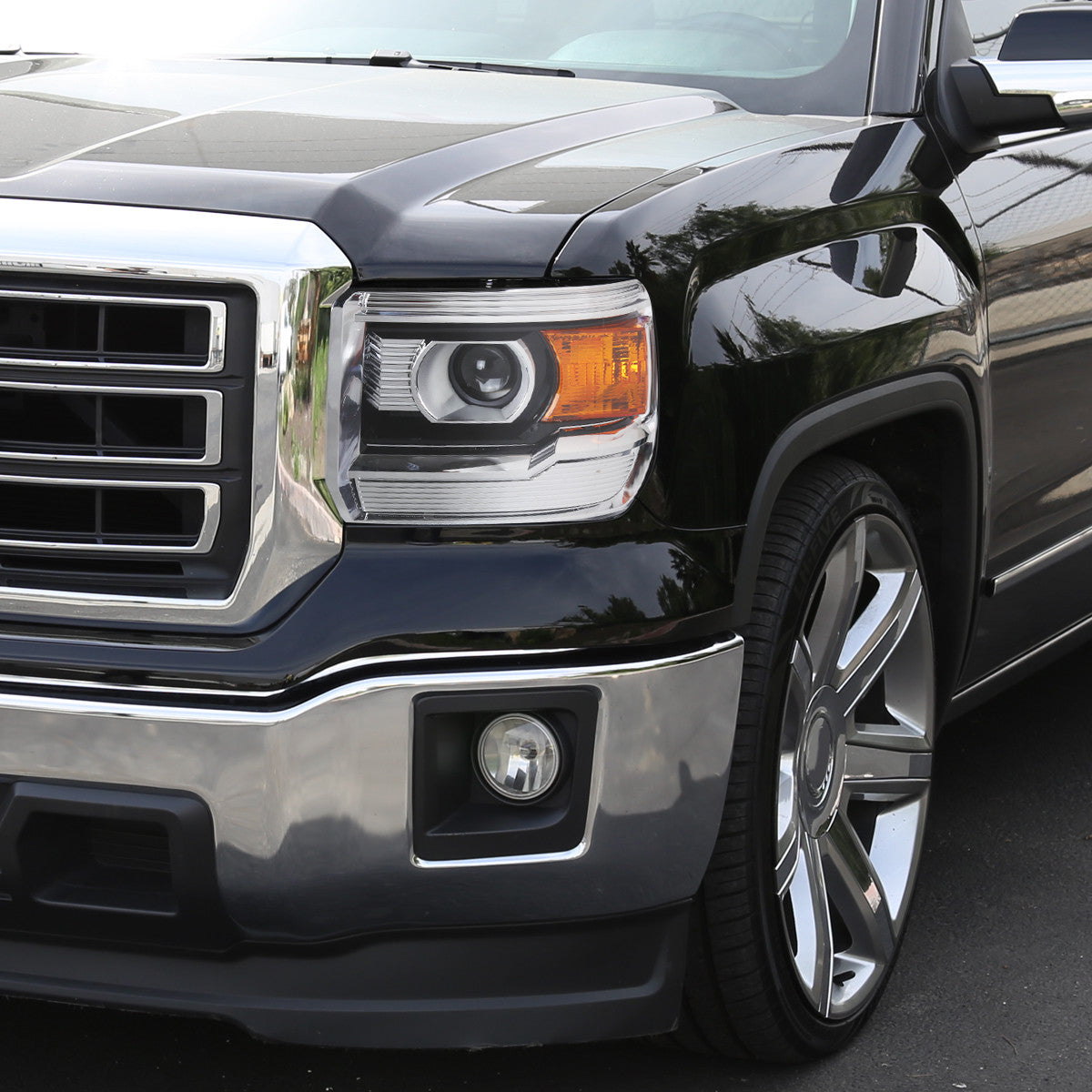 2014-2019 GMC 1500HD Projector Spec-D Headlights Chrome