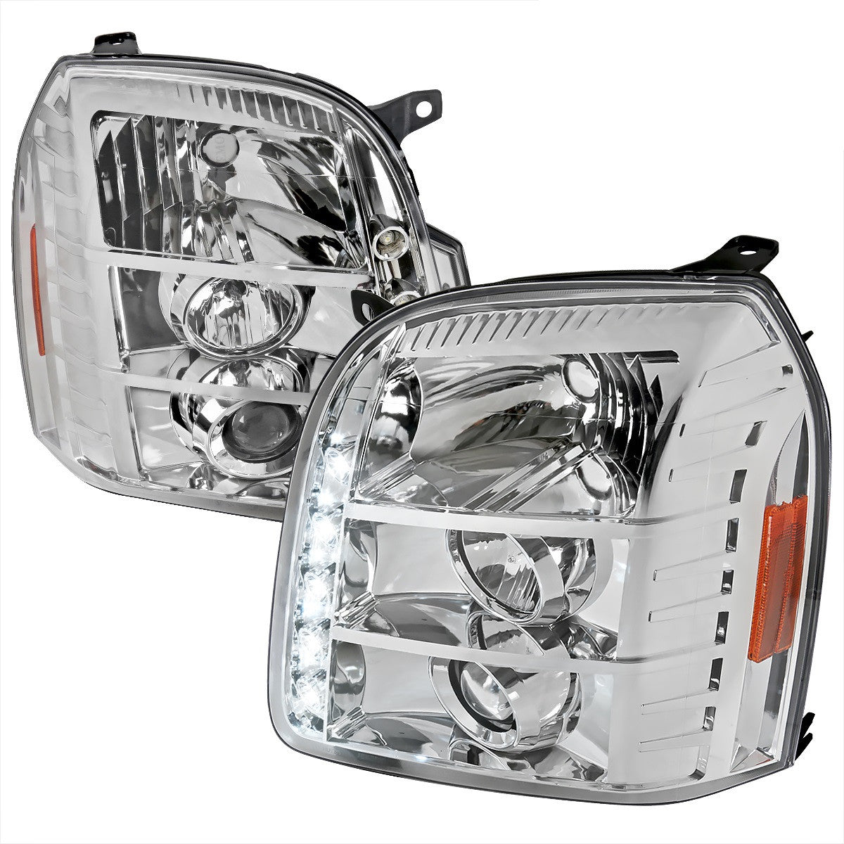 Spec-D 07-12 GMC Yukon Denali Halo Projector Headlights Chrome