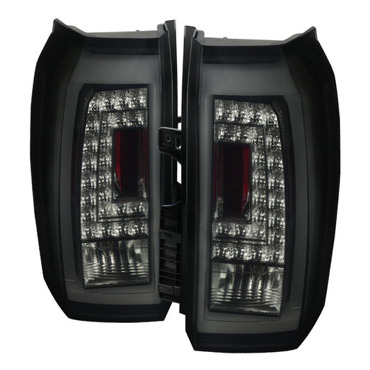 Spec-D 2015 Gmc Yukon Led Tail Lights- glossy blackSmoke Lens