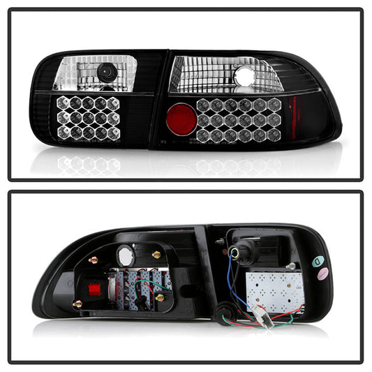 Spyder Honda 92-95 Civic 2/4DR LED taillights black