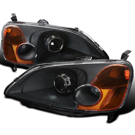 Spec-D 01-03 Honda Civic Projector Headlights Black