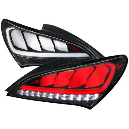 Spec-D 10-15 Hyundai Genesis 2Dr Led Sequential Tail Lights Matte Black (LT-GENS210JMLED-TM)