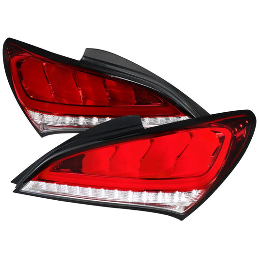 Spec-D 10-15 Hyundai Genesis 2Dr Led Sequential Tail Lights Red (LT-GENS210RLED-TM)