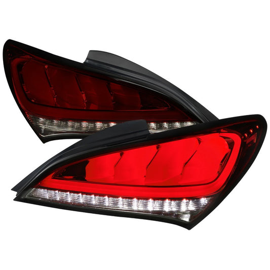 Spec-D 10-15 Hyundai Genesis 2Dr Led Sequential Tail Lights Red Smoke (LT-GENS210RGLED-TM)