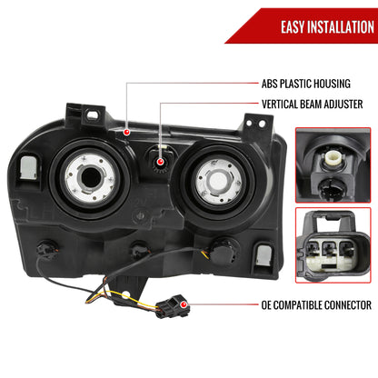 Spec-D 2005-2010 Chrysler 300 OE Style Black Headlights LH-30005JM-GO