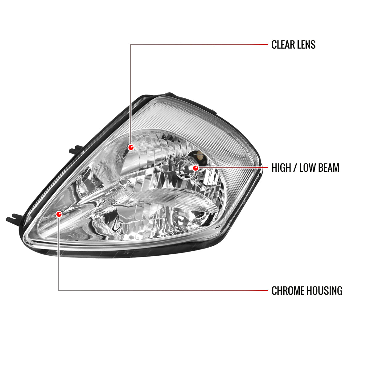 2000-05 Mitsubishi Eclipse OE Crystal Spec-D chrome headlights