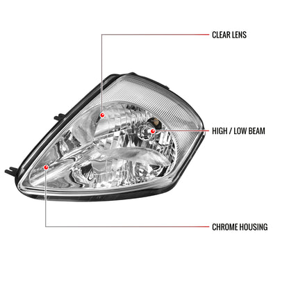 2000-05 Mitsubishi Eclipse OE Crystal Spec-D chrome headlights