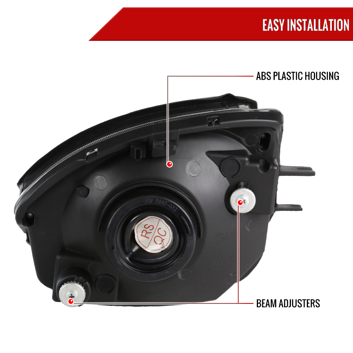 Spec-D 2000-2005 Mitsubishi Eclipse OE Style Crystal Black Headlights