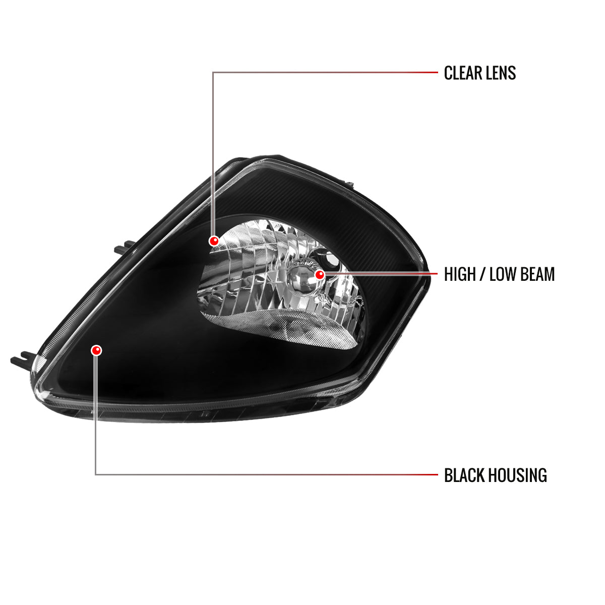 Spec-D 2000-2005 Mitsubishi Eclipse OE Style Crystal Black Headlights