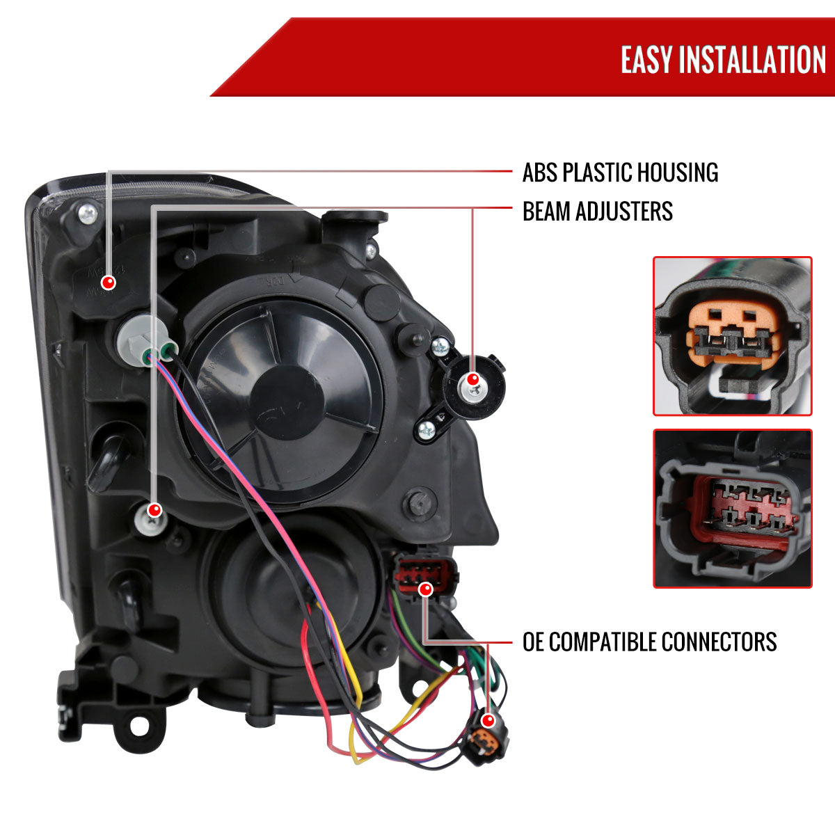 Spec-D 2003-2005 Infiniti G35 2DR OE Style Black Headlights