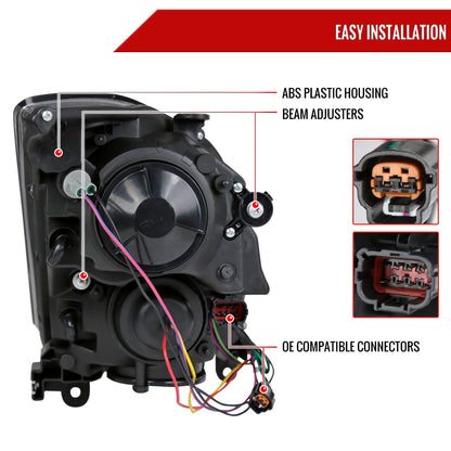 Spec-D 2003-2005 Infiniti G35 2DR OE Style Black Headlights