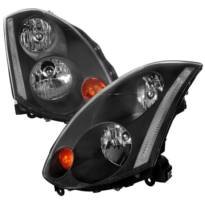 Spec-D 2003-2005 Infiniti G35 2DR OE Style Black Headlights