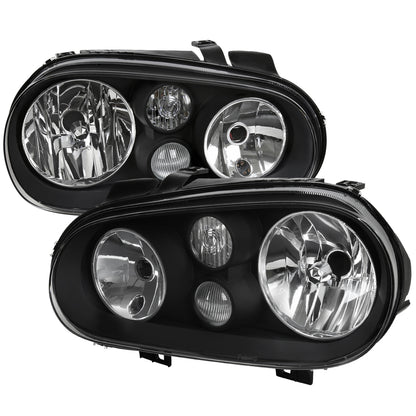 Spec-D 1999-2006 Volkswagen Golf Mk4 GTI/R32 Cabrio V2 OE Style Black Headlights