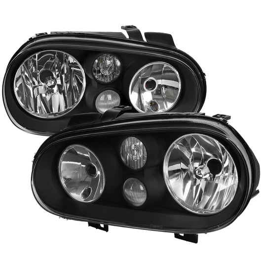 Spec-D 1999-2006 Volkswagen Golf Mk4 GTI/R32 Cabrio V2 OE Style Black Headlights