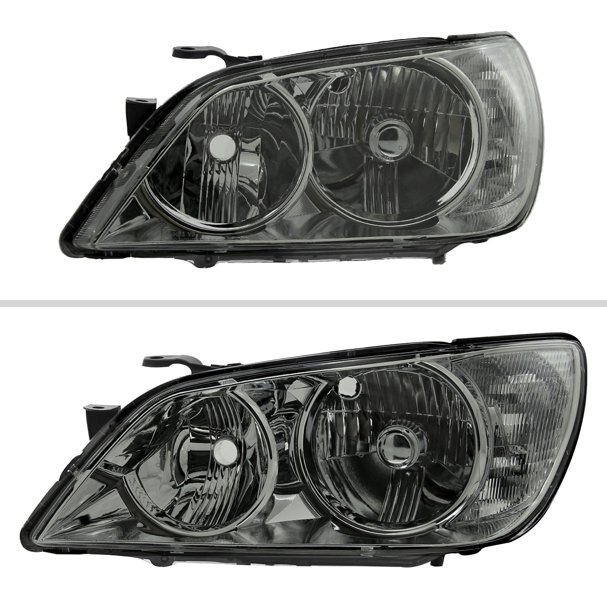 2002 Lexus IS300 OE Crystal Spec-D chrome smoked aftermarket headlights