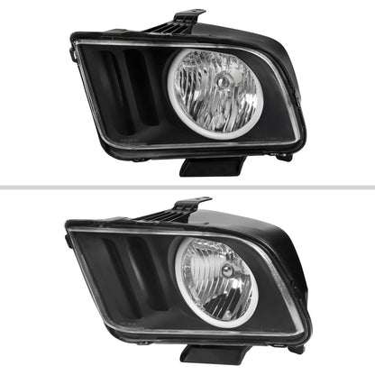 Spec-D 2005-2009 Ford Mustang LED Halo OE Style Black Headlights