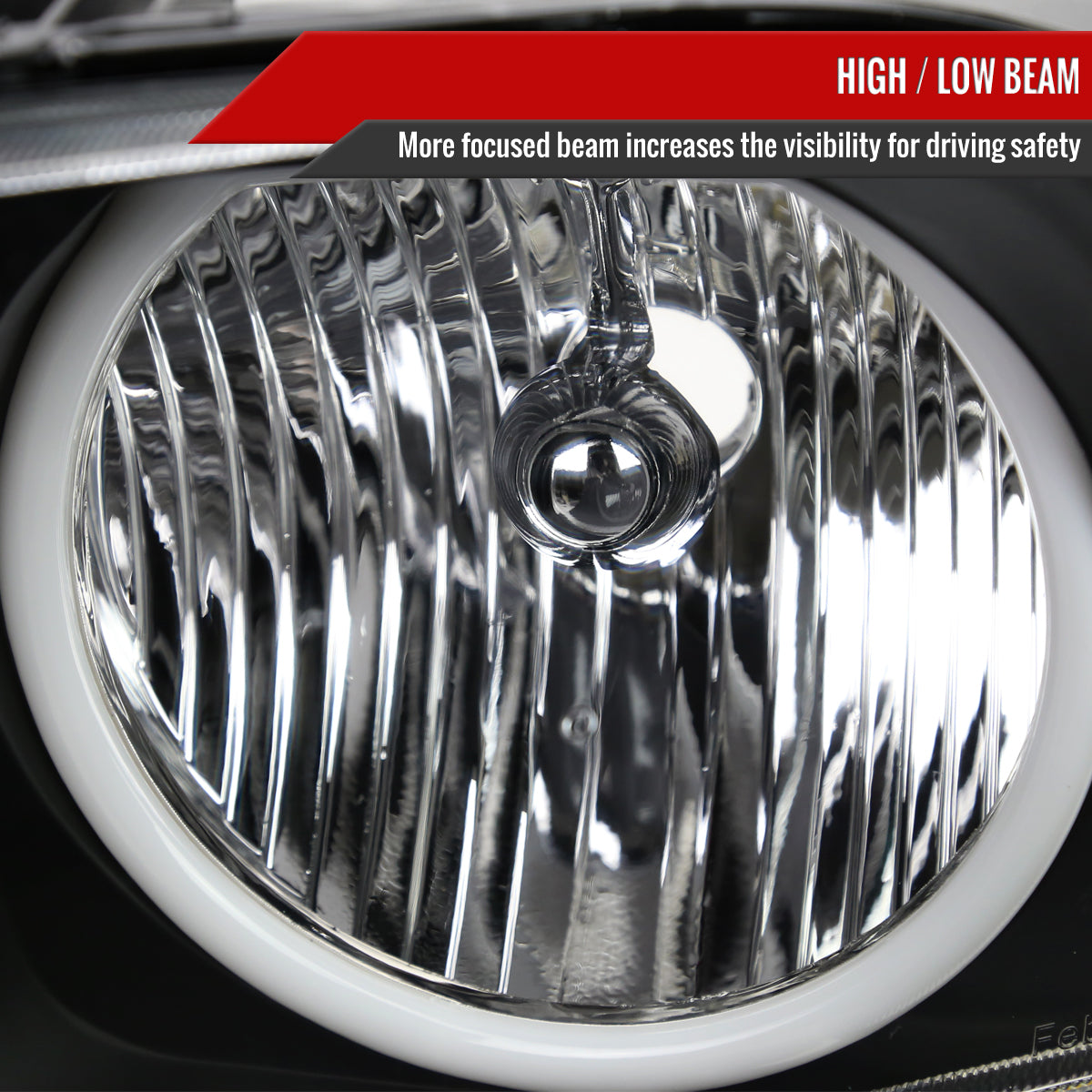 Spec-D 2005-2009 Ford Mustang LED Halo OE Style Black Headlights