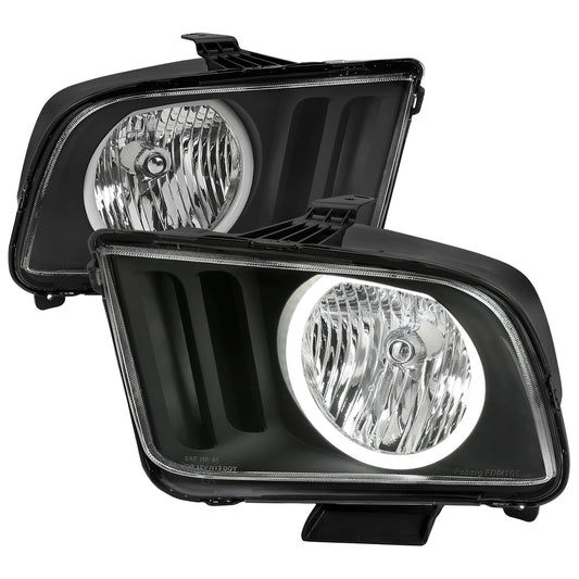 Spec-D 2005-2009 Ford Mustang LED Halo OE Style Black Headlights