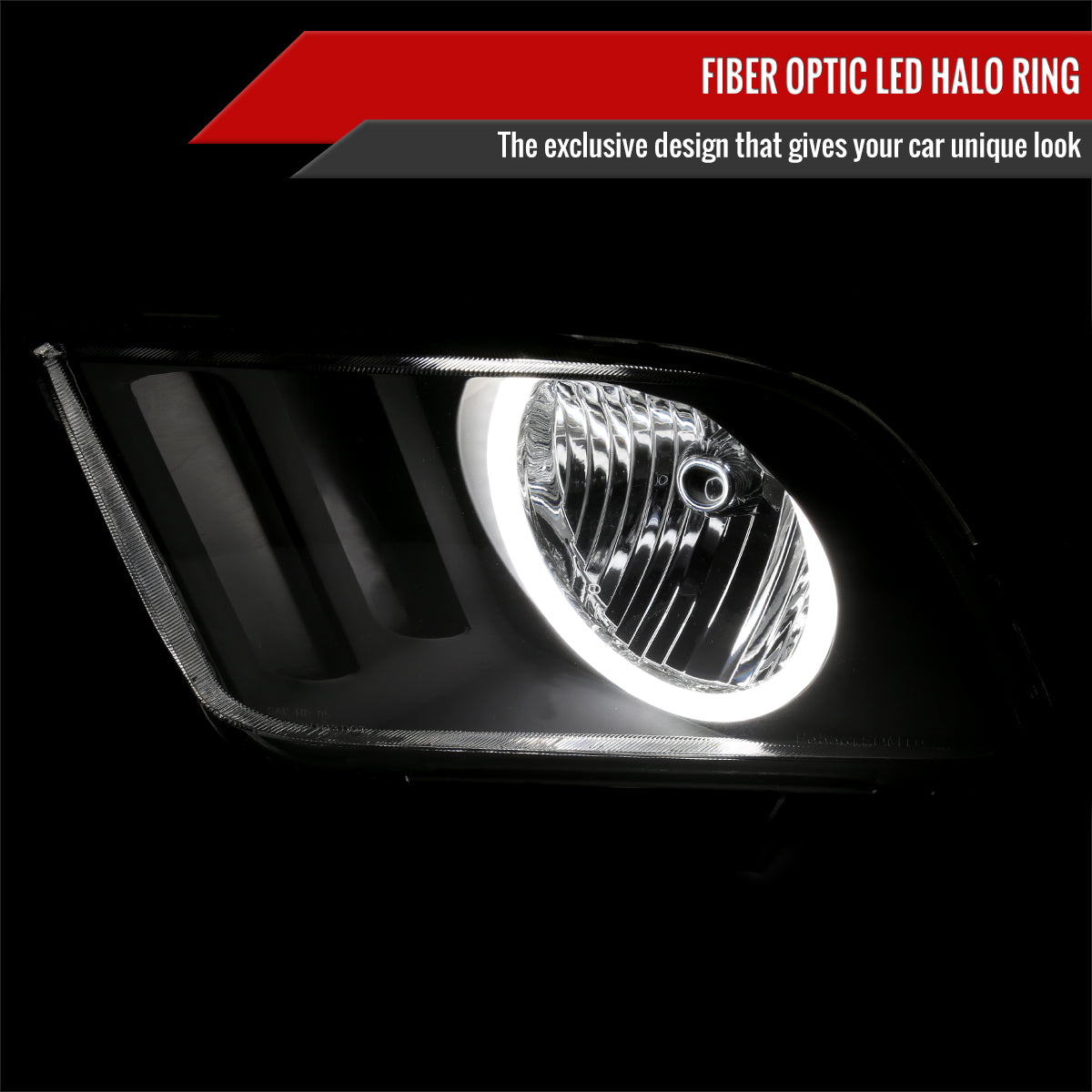 2006 Ford Mustang OE Spec-D black aftermarket headlights