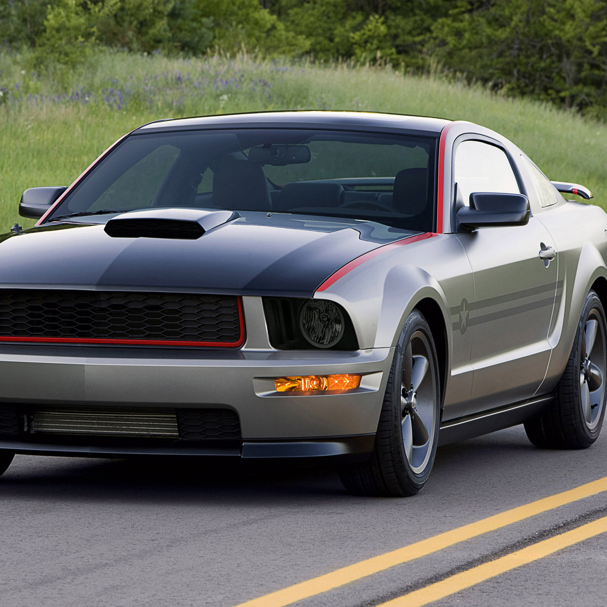 Spec-D 09 Ford Mustang OE black headlights
