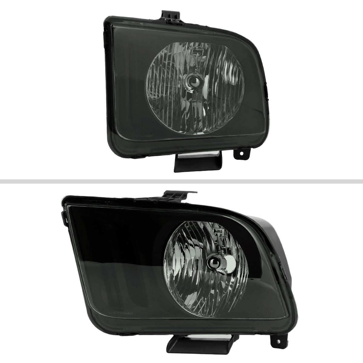 2006 Ford Mustang OE Blk Spec-D smoked aftermarket headlights