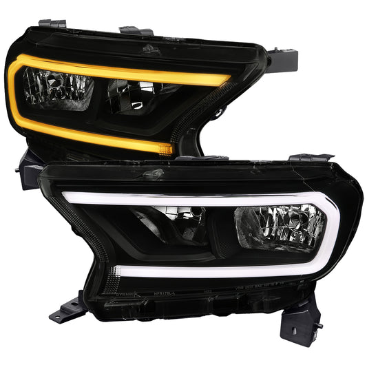 Spec-D 2019 Ranger XL XLT OE smoked headlights upgrade