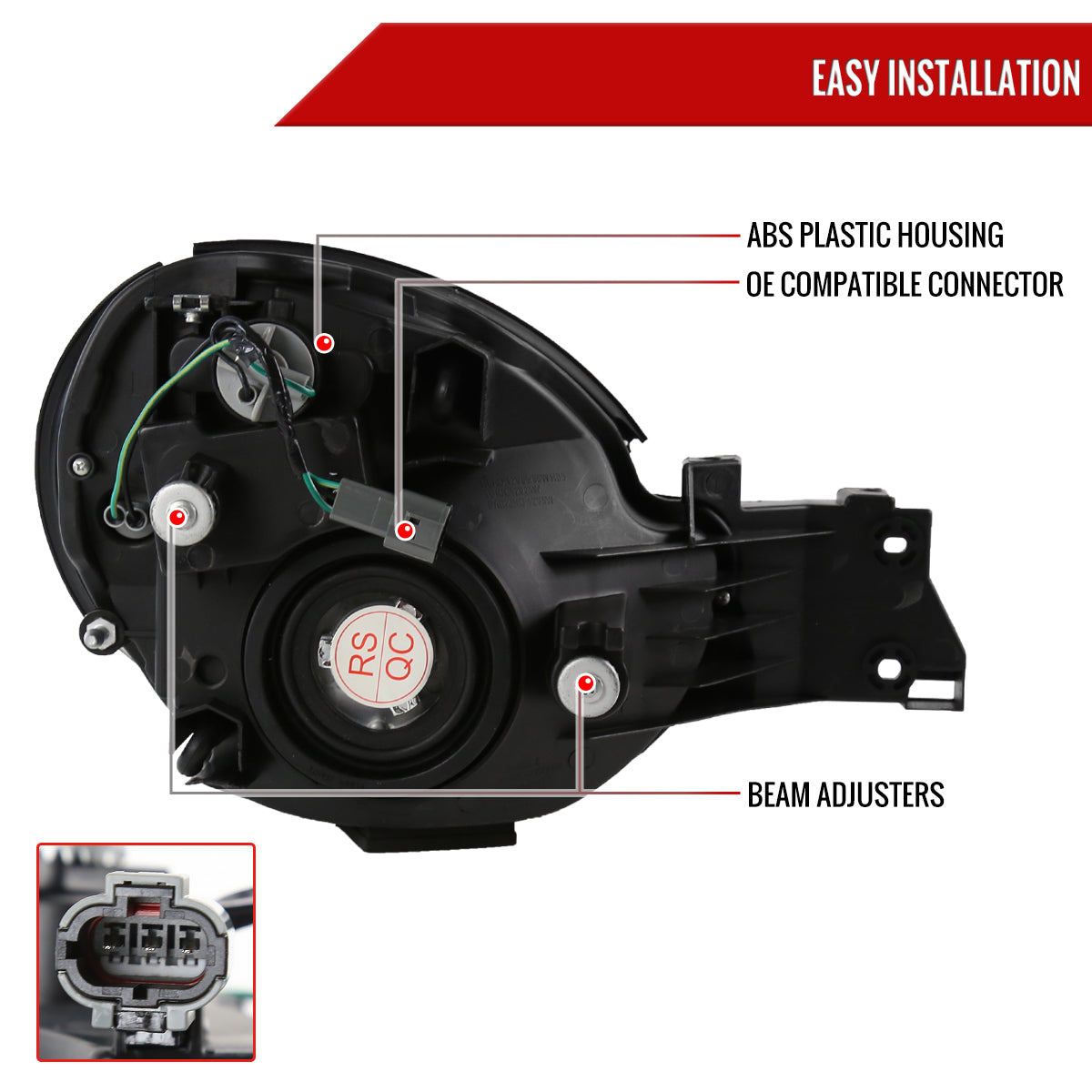 Spec-D 2002-2003 Subaru Impreza OEM Replacement Black Headlights