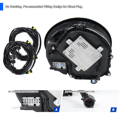 Spec-D 2005-2008 Porsche 911 997.1 LED Projector Black Headlights