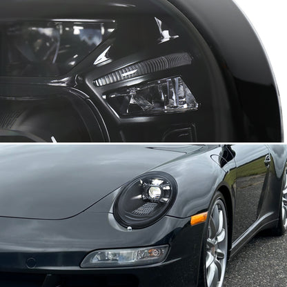 Spec-D 2005-2008 Porsche 911 997.1 LED Projector Black Headlights