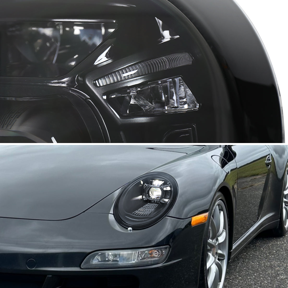 06 Porsche 997.1 Spec-D black headlights
