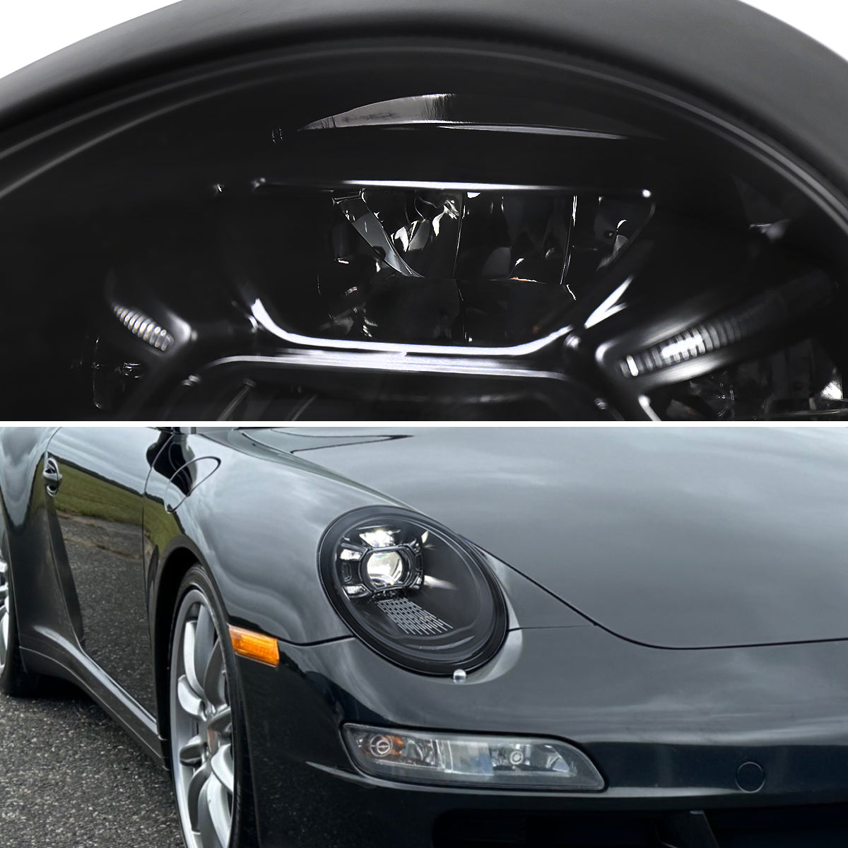 Spec-D 2005-2008 Porsche 911 997.1 LED Projector Black Headlights