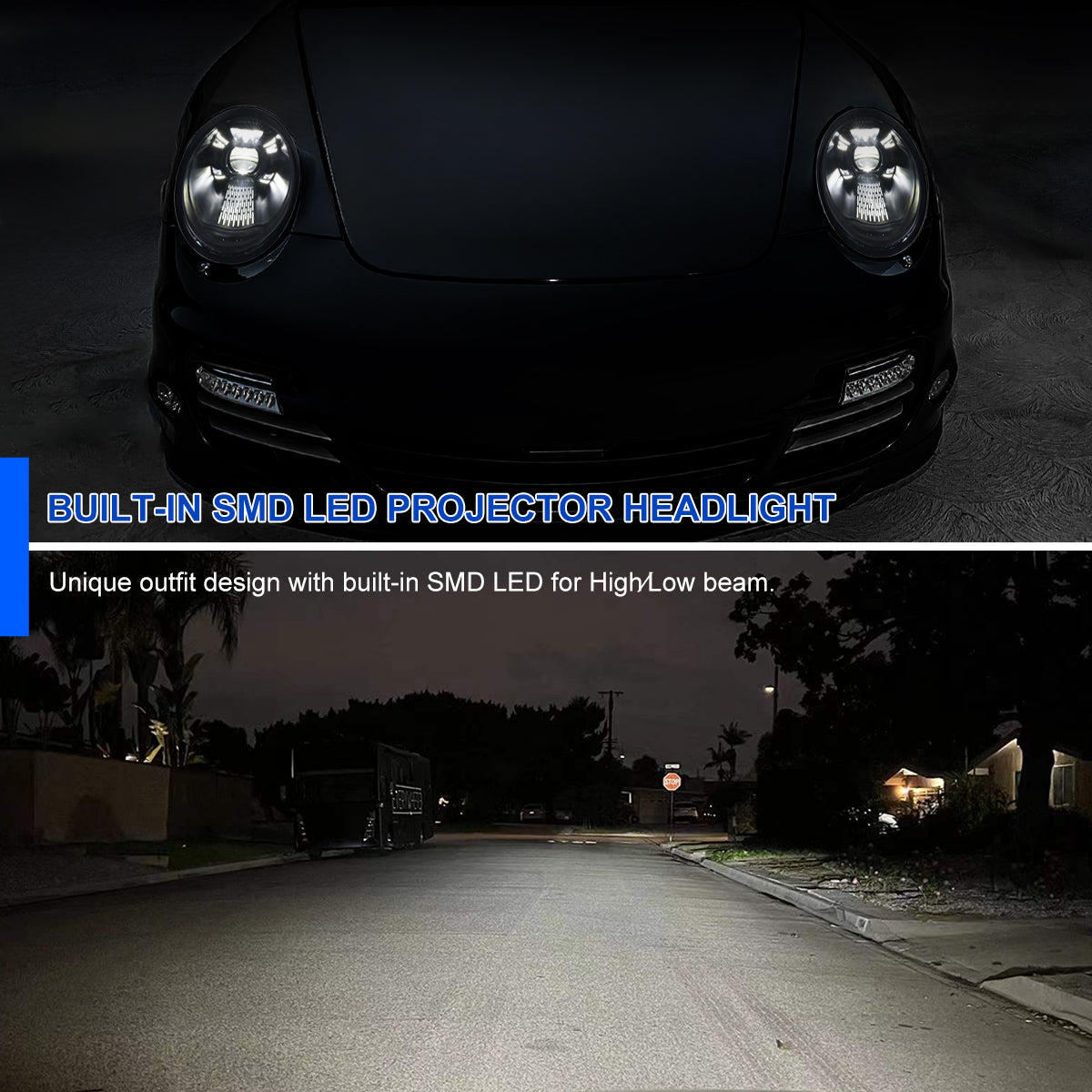 Spec-D 2005-2008 Porsche 911 997.1 LED Projector Black Headlights
