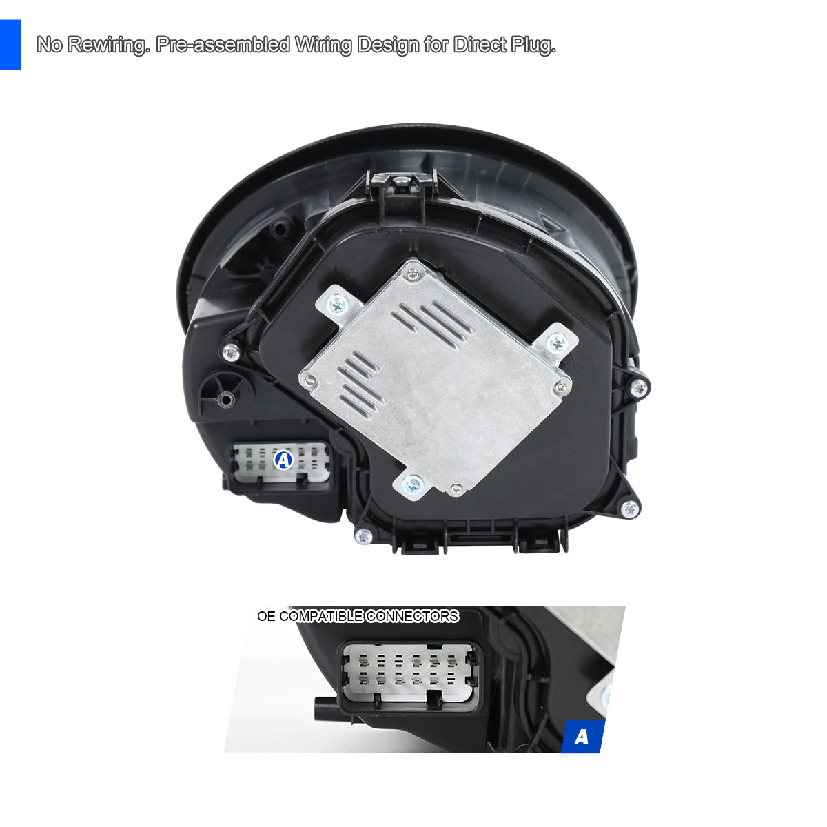 Spec-D 2009-2013 Porsche 911 997.2 LED Projector Black Headlights