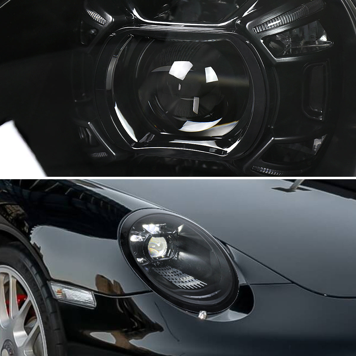 Spec-D 2009-2013 Porsche 911 997.2 LED Projector Black Headlights