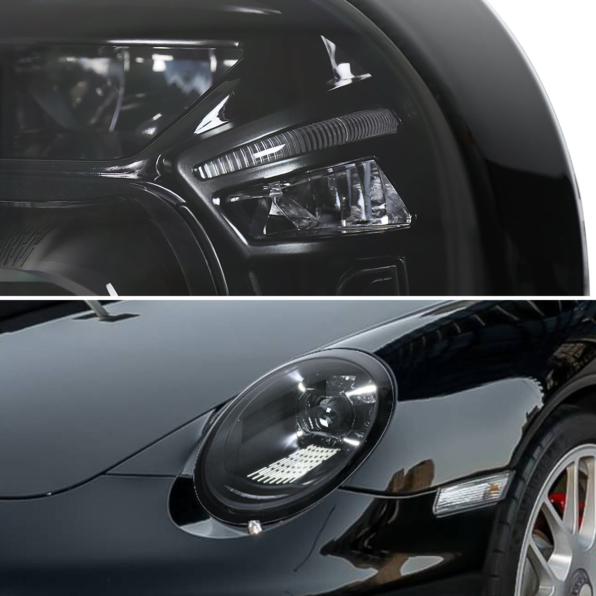 Spec-D 2009-2013 Porsche 911 997.2 LED Projector Black Headlights