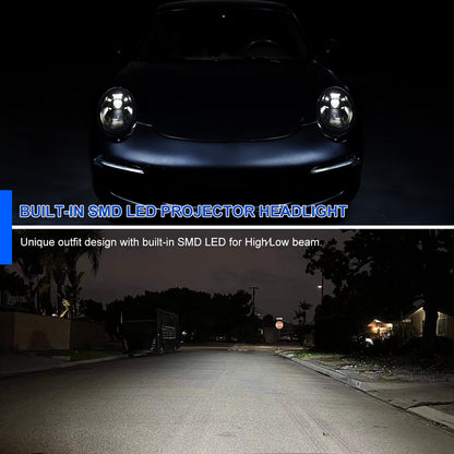 Spec-D 2009-2013 Porsche 911 997.2 LED Projector Black Headlights